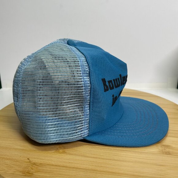 Vintage Bowlers Do It In The Alley Blue Black Trucker Snap Back Hat Bowling - Picture 5 of 8